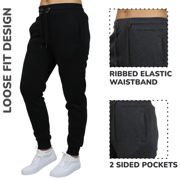 Set of 2 Women’s Loose Fit Fleece Jogger Sweatpants (S-3XL) product image