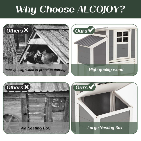 98'' Large Chicken Coop with Run with Pull-Out Tray (for 6-8 Chickens) product image