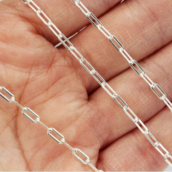 Women's .925 Solid Sterling Silver Paperclip 2.5mm Chain Necklace product image