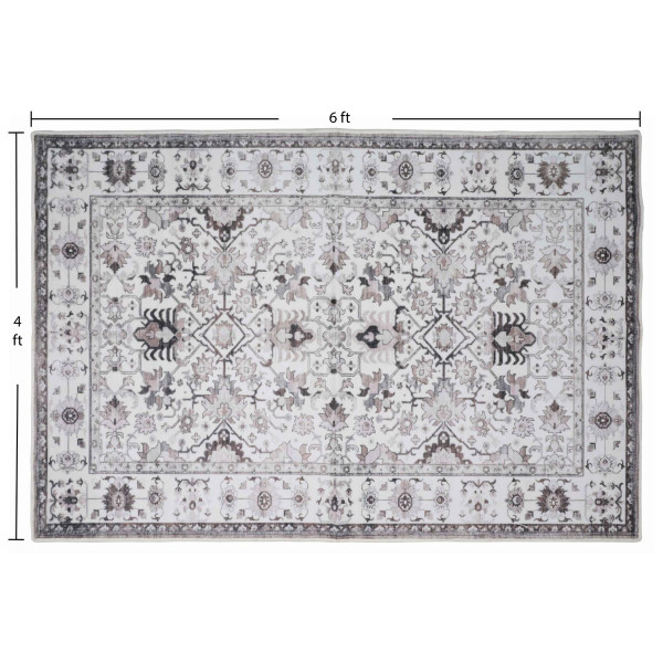 Bibb Home Washable Flannel Printed Area Rug with Latex Back product image