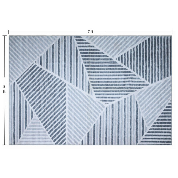 Bibb Home Washable Flannel Printed Area Rug with Latex Back product image