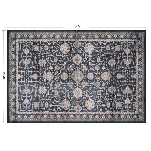 Bibb Home Washable Flannel Printed Area Rug with Latex Back product image