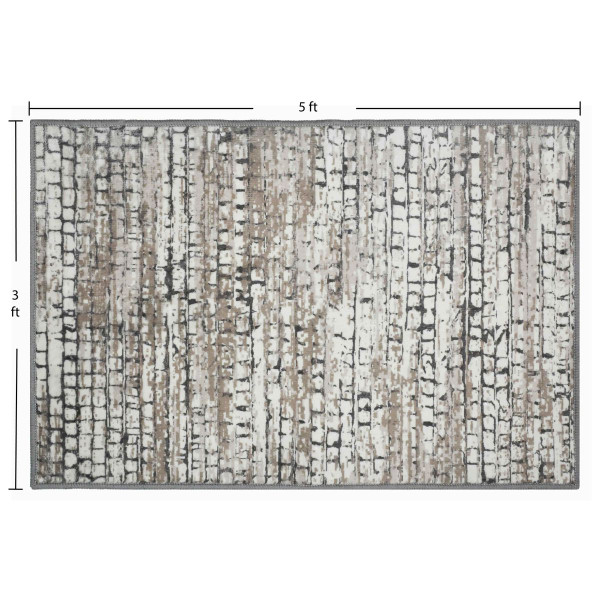 Bibb Home Washable Flannel Printed Area Rug with Latex Back product image