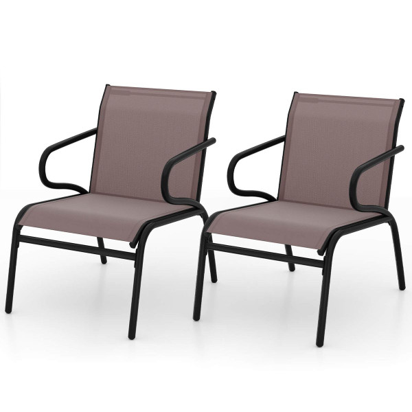 Patio Chairs with Breathable Fabric and Metal Frame (Set of 2, 4 or 6) product image
