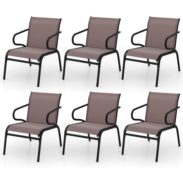 Patio Chairs with Breathable Fabric and Metal Frame (Set of 2, 4 or 6) product image
