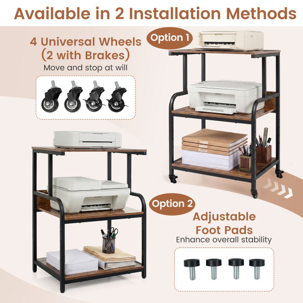 3-Tier Rolling Printer Stand  product image
