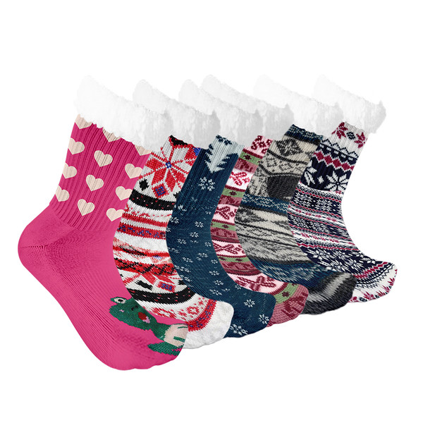 Women's Ultra-Soft Fluffy Sherpa Anti-Slip Gripper Socks (5-Pairs) product image