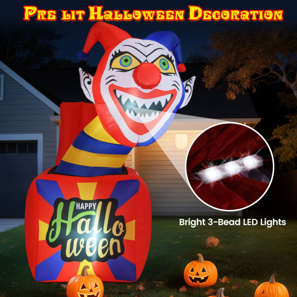 5-Foot Inflatable Halloween Clown  product image