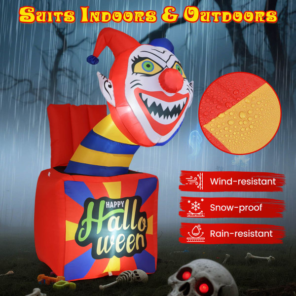 5-Foot Inflatable Halloween Clown  product image