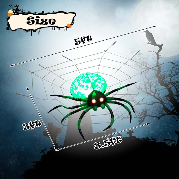 Halloween Inflatable Spider with White Net product image