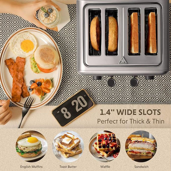 Retro 4-Slice Stainless Steel Toaster  product image