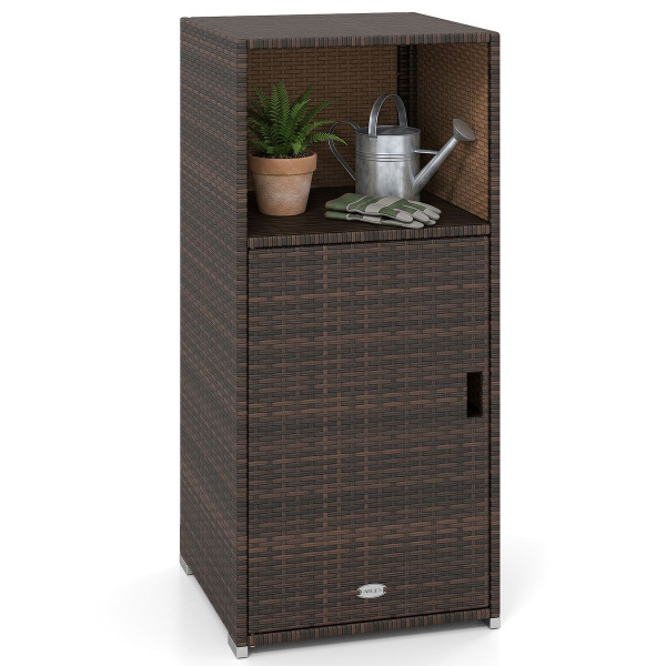 Outdoor PE Wicker Storage Cabinet product image