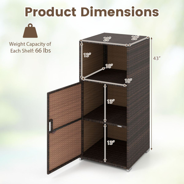 Outdoor PE Wicker Storage Cabinet product image