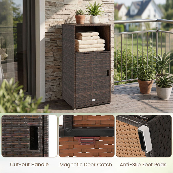 Outdoor PE Wicker Storage Cabinet product image