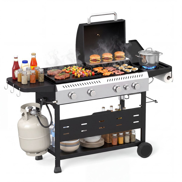 5-Burner Propane Gas Grill and Griddle Combo product image