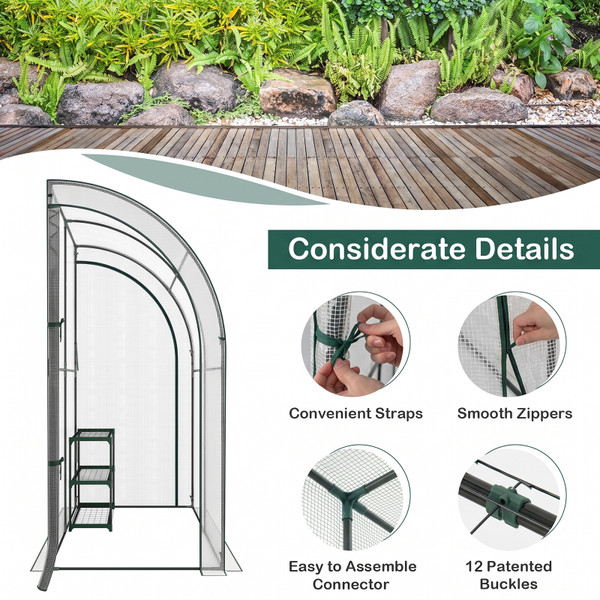 7 x 3.5 x 7-Foot Lean-to Greenhouse with Flower Rack product image