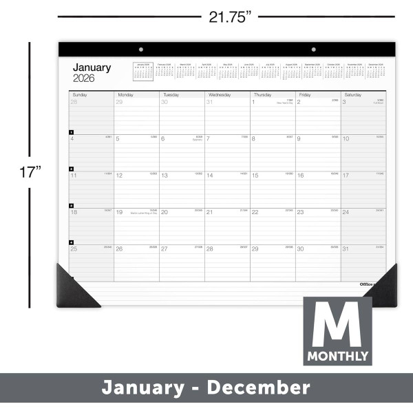 Office Depot Brand Monthly Desk Pad Calendar  (21 3/4" X 17")  product image