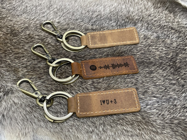 Personalized Song Leather Keychain with Spotify® Code product image