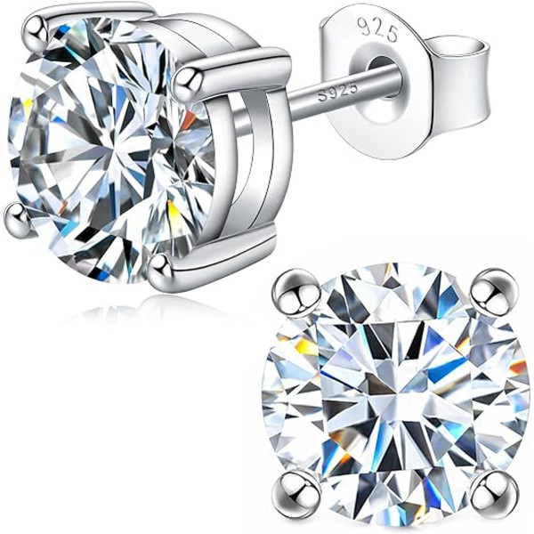 925 Sterling Silver Moissanite Stud Earrings product image