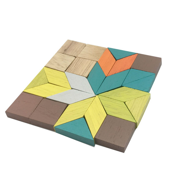 26-Piece Wooden Mosaic Pattern Block Set product image