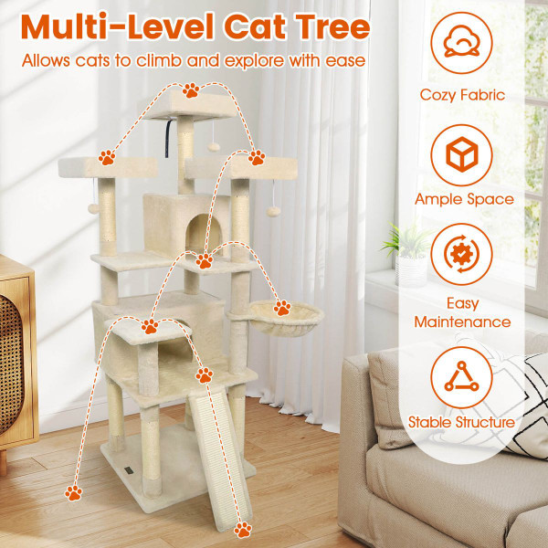 65” Tall Multi-Level Cat Tree  product image