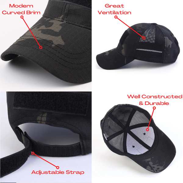 Military-Style Tactical Patch Hat with Adjustable Strap product image