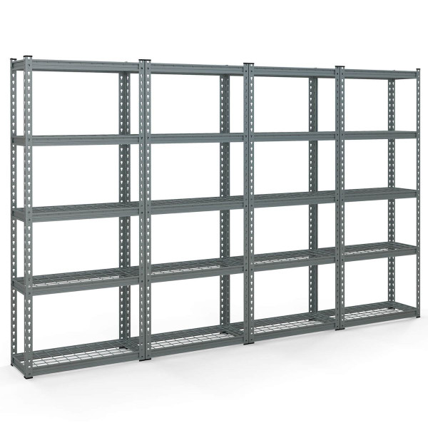5-Tier Metal Shelving Unit with Five-Layer Storage (4-Pack) product image