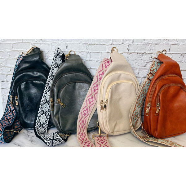 Vegan Leather Crossbody Sling Bag with Credit Card Slots product image