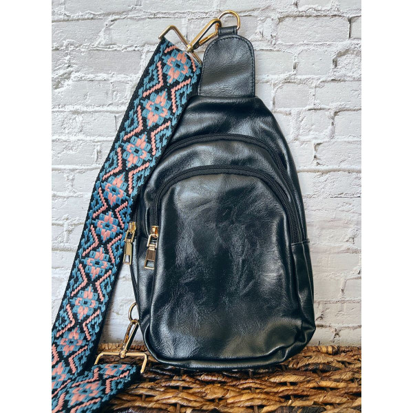 Vegan Leather Crossbody Sling Bag with Credit Card Slots product image