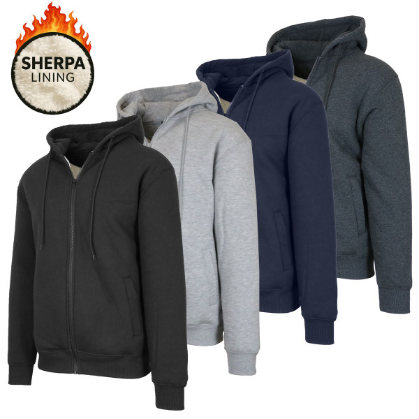 Men's Regular Fit Heavyweight Sherpa Fleece Lined Hoodie (S-3XL) product image