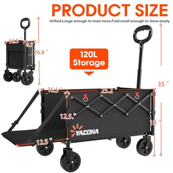 360LBS Heavy-Duty Foldable Wagon Cart product image