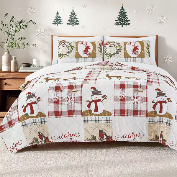 Dan River 3-Piece Christmas Print Pinsonic Quilt Set product image