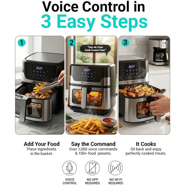 Emerson SmartVoice 5.3QT Air Fryer product image