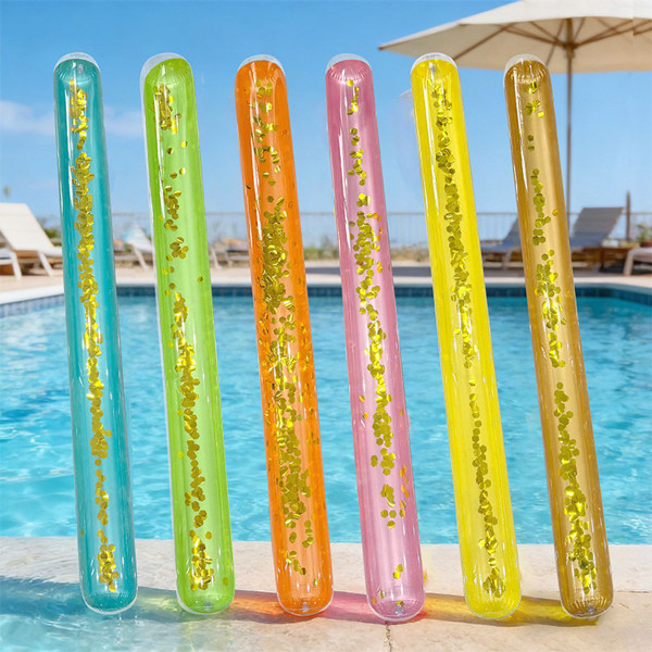Glitter-Filled Inflatable Pool Noodle Float product image