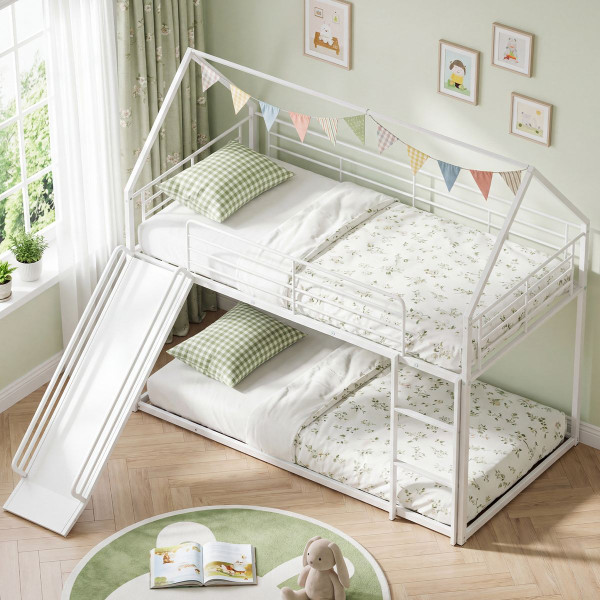 Twin Over Twin Low Bunk Bed House product image