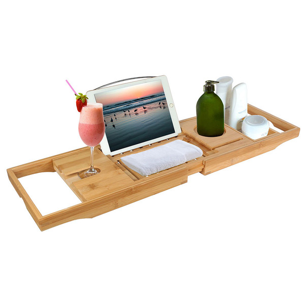 Expandable Bamboo Bathtub Caddy Tray product image