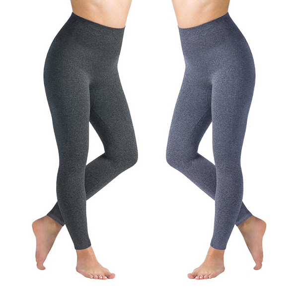 High-Waisted Fleece-Lined Marled Leggings (2-Pack) product image