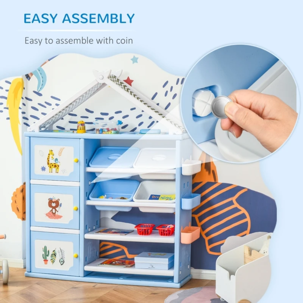 Qaba® Kids' Toy Organizer & Storage Book Shelf with Multiple Storage Spaces product image