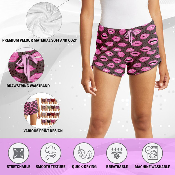 Women's Soft Velour Shorts with Drawstring (4-Pack) product image