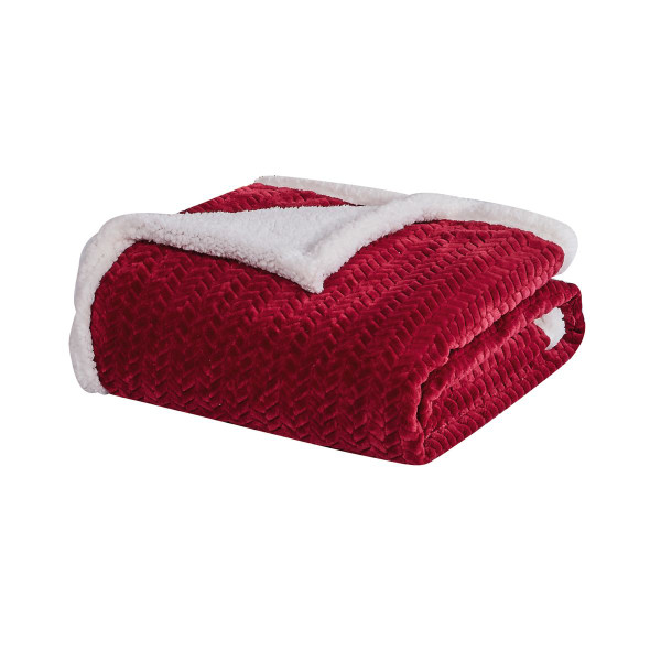 Sheradian Reversible Braid-Pattern Sherpa Throw Blanket product image
