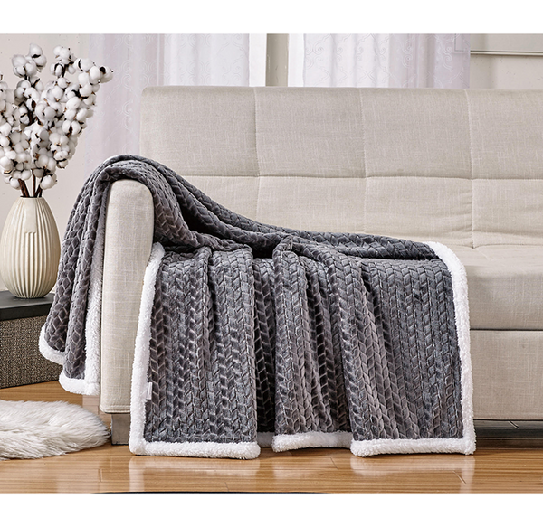 Sheradian Reversible Braided Sherpa Throw Blanket product image