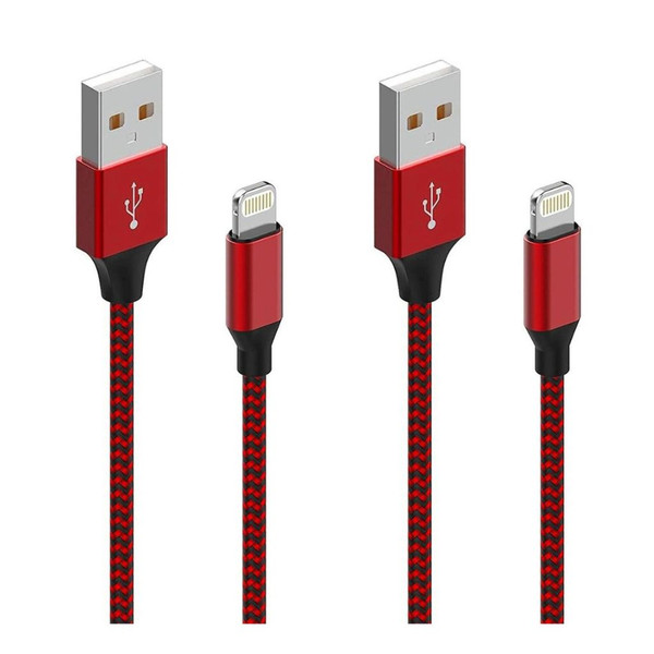 Nylon Braided 6-Foot Lightning Charging Cable (2-Pack) product image