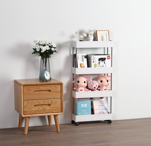 White Ultra-Thin Rolling Storage Cart  product image