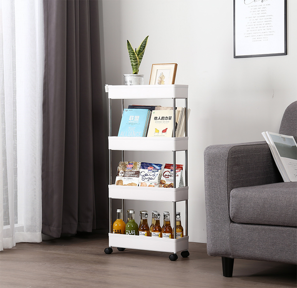 White Ultra-Thin Rolling Storage Cart  product image