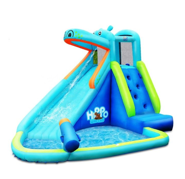 Inflatable Hippo Climbing Wall and Splash Pool product image
