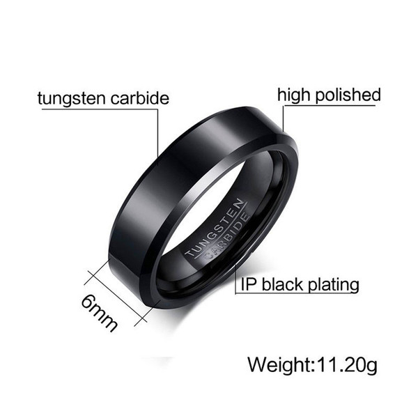 Tungsten Carbide Mirrored Polished Plain Comfort Fit Ring product image