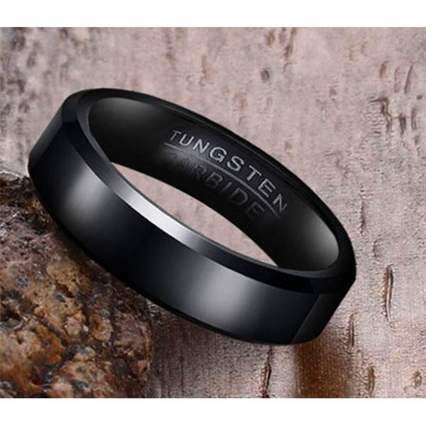 Tungsten Carbide Mirrored Polished Plain Comfort Fit Ring product image