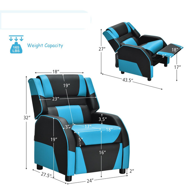 Youth Gaming Recliner with Headrest & Footrest product image