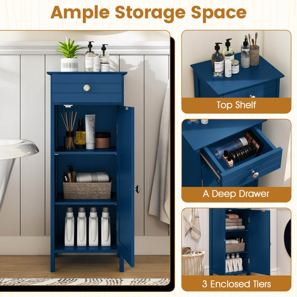 Free-Standing Bathroom Floor Cabinet with Drawer product image