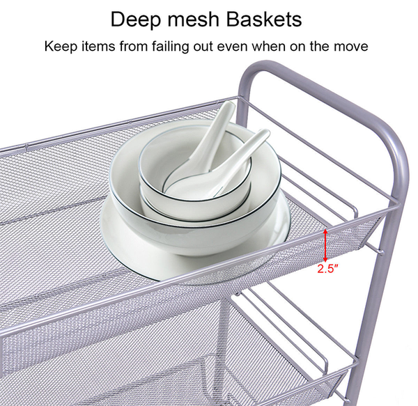 Rolling 4- Tier Basket Storage Rack product image